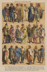 Byzantiner, 700 bis 1000 (Farblithografie)