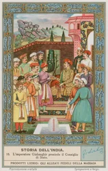 Kaiser Jahangir leitet einen Staatsrat