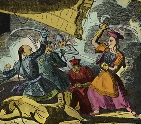 Shing Shi oder Ching Shih (gestorben 1844). Chinesische Piratin des 19. Jahrhunderts. Sie befehligte eine echte Flotte, mit der sie Admiral Kwo Lang besiegte.