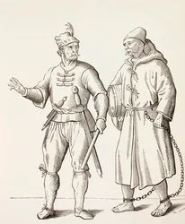 Sechzehnter Jahrhundert Galeerensoldat mit einem Galeerensklaven, ca. 1880