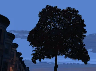 9th Street und Eiche im Morgengrauen