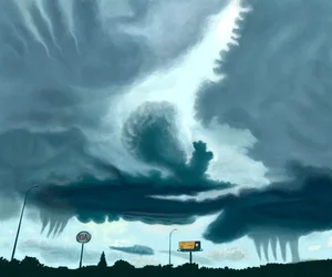Wolken auf der Autobahn
