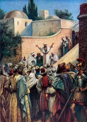 Petrus erzählt ihnen von Jesus