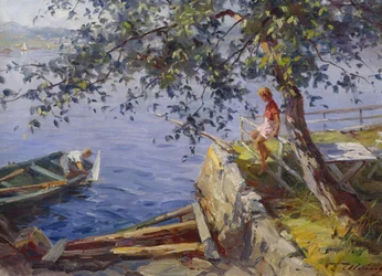 Die Kinder im Endresen Gästehaus (Öl auf Leinwand)