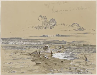 Landschaft mit der Kiesstraße zwischen Oss und Lithoijen