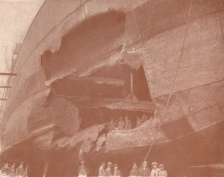 Die tödliche Wirkung eines Torpedos, ca. 1917-1919
