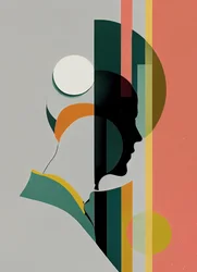 Abstraktes minimalistisches Männerporträt, schöne Farben