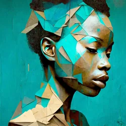 Afrikanisches Mädchenporträt, Dreieckseffekt