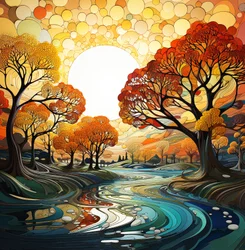 Fantasielandschaft & Baumgemälde zum Verkauf, Wandkunst | Leinwanddrucke