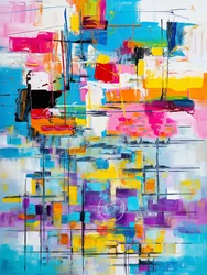 Flüssige abstrakte Kunstmalerei Vollfarben, Kunstdrucke