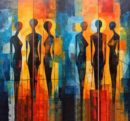 Menschliche Silhouette Zeichnung, Posterfarbe, hochwertige Kunstdrucke, Kunstdrucke auf Anfrage