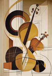 Musik abstrakt, eine Violine Ölmalerei