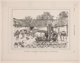 Wintertag auf einem Bauernhof