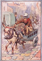 David rannte so schnell er konnte hinter ihm her, Illustration aus David Copperfield, 1914