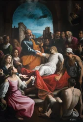 Der heilige Petrus erweckt Tabitha zum Leben