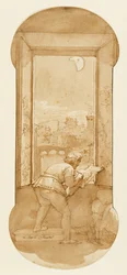 Taddeo zeichnet bei Mondlicht im Haus von Calabrese