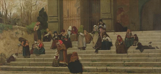 Die Armen auf den Stufen des Klosters Ara Coeli in Rom, 1872