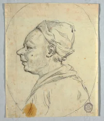 Zeichnung, Porträt eines Mannes, ca. 1820