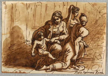 Figurengruppe, Studie zur Schenkung, nach Giulio Romano