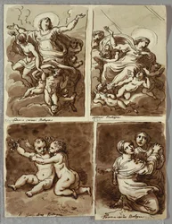 Lunette mit St. Peter und St. Paul mit St. Matthäus und dem Propheten Jesaja, Studie nach Sebastiano del Piombo