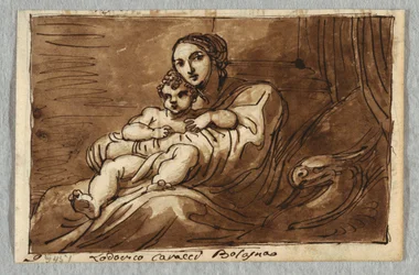 Madonna mit Kind, Studie nach Lodovico Carracci