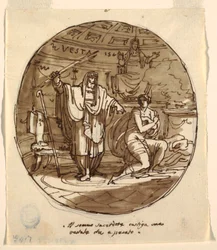 Der Hohepriester bestraft eine Vestalin, Sala di Numa Pompilius, Palazzo Milzetti, Faenza