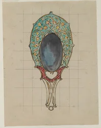 Entwurf für einen Handspiegel, um 1900-1902