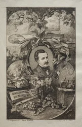 Frontispiz für "Neue Werke von Champfleury, Die Freunde der Natur:" Porträt von Champfleury, nach Gustave Courbet