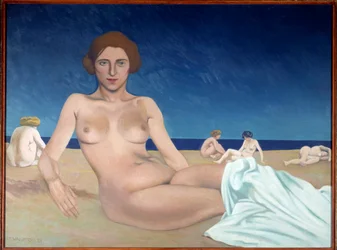 Sonnenbaden am Strand. Gemälde von Felix Vallotton (1865-1925) 1923 Rouen, Musee des Beaux Arts