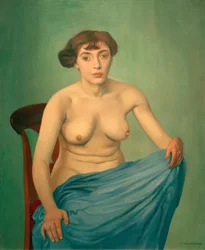 Torso mit blauem Stoff
