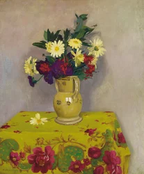 Gelbe Gänseblümchen und verschiedene Blumen, 1911
