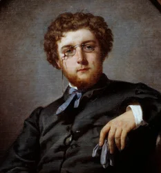 Porträt von Georges Bizet (1838-1875), französischer Komponist. Detail des Gemäldes von Félix Henri Giacomotti (1828-1909). Paris, Musée Carnavalet