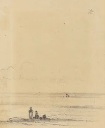 Figuren an einem Ufer [verso], ca. 1875