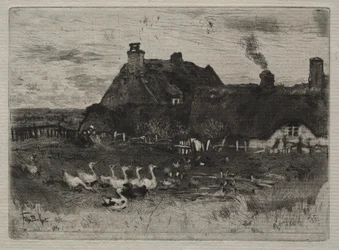 Reetgedeckte Hütten