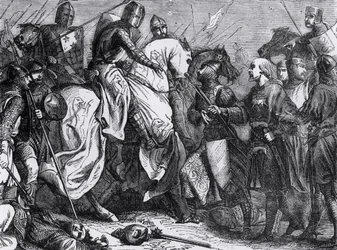 Heinrich III. (1207-72) in der Schlacht von Lewes, 14. Mai 1264