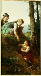 Kinder pflücken Beeren