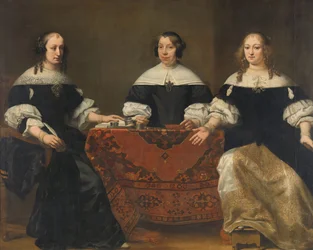 Porträt der drei Regentinnen des Leprozenhauses, Amsterdam, ca. 1668