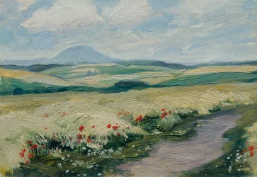 Podřipsko (aus der Mappe „16 Ansichten tschechischer Landschaften 