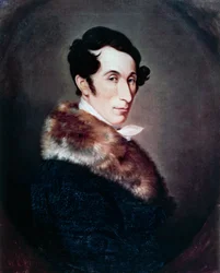 Porträt des deutschen Komponisten, Dirigenten und Pianisten Carl Maria von Weber (Eutin bei Lübeck)