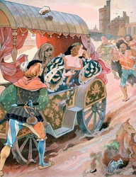 Angriff auf eine Kutsche, Quai de Nesles, Herrschaft von Franz I., 16. Jahrhundert
