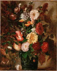 Blumen in einem irdenen Topf