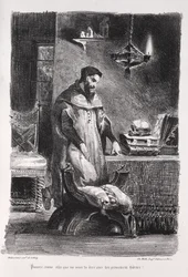 Illustrationen für Faust: Faust in seinem Ankleidezimmer, 1828