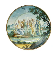 Siena-Teller, mit Herkules, der Alcestis vor König Admetus bringt, ca. 1745