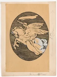 Muse auf Pegasus, Emblem des Theaters "Lutnia" in Wilna