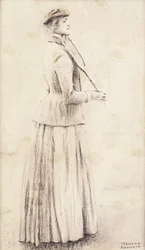 Eine Tennisspielerin; Studie für "Erinnerungen", ca. 1887