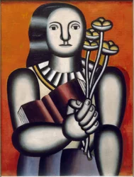 Frau mit Blumenstrauß