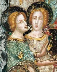 Fresko der Kapelle des Heiligen Michael: Szenen der Freuden der Jungfrau Maria