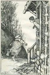 Illustration von Filiberto Scarpelli für die Geschichte 