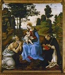 Madonna und die Heiligen Hieronymus und Franz von Assisi