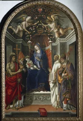 Madonna mit dem Kind, umgeben von den Heiligen Johannes dem Täufer, Viktor, Bernhard von Clairvaux und Zenobius